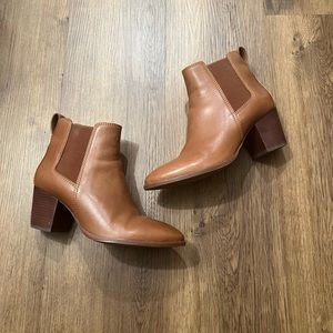 Madewell brown leather heeled booties